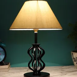 Devansh Off White Solid Metal  Table Lamps-24
