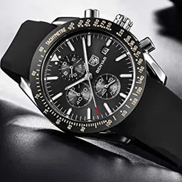 BENYAR Men Bracelet Style Straps Analogue Watch Ben-5140-Black-Silver-01-image-60