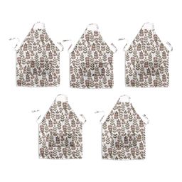 HOUZZCODE White & Green Printed Apron With Cap image 2