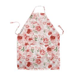 HOUZZCODE Orange Floral Printed Apron & Cap image 3