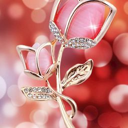 SYGA Crystal Stones Studded Floral Charm Brooch-image-67