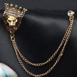 Kavove Men Regal Pride Stone Studded Statement Brooch-image-83