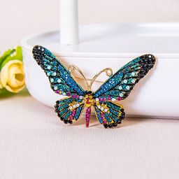 Yellow Chimes Women Blue Butterfly Shaped Brooch-33