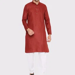 Maharaja Band Collar Regular Kurta with Pyjamas-picture-10