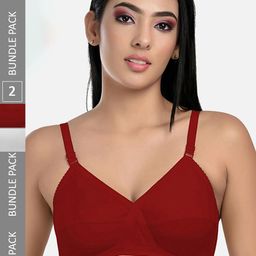 StyFun Pack Of 2 Non Padded Cut & Sew Dry-Fit Full Coverage Cotton Everyday Bra-picture-21