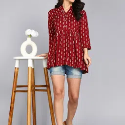 ftDiva Paisley Printed Pleated Kurti-image-28