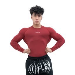 Athflex Men's Full Sleeve Ace Compression T-Shirt,  Small  Maroon -image-57