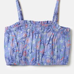 United Colors of Benetton Girls Floral Printed Shoulder Strap Blouson Crop Top-image-77