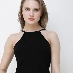 BAESD Shoulder Straps Cotton Fitted Crop Top-image-10