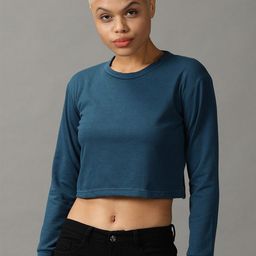 SHOWOFF Women Round Neck Cropped T-shirt-image-15