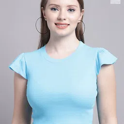 Jinfo Pack Of 2 Flutter Sleeves Crop Top-image-19