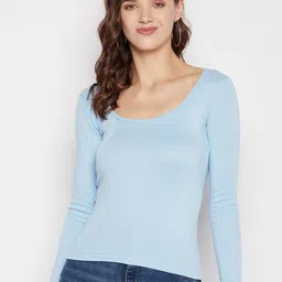 Clora Creation Scoop Neck Fitted Crop Top-image-39