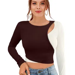 ODETTE Colourblocked Cut Out Fitted Crop Top-picture-41