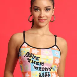 TANDUL Floral Printed Shoulder Straps Tank Crop Top-image-66
