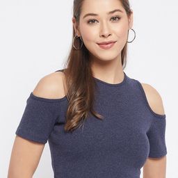 LE BOURGEOIS Cold-Shoulder Sleeves Crop Top-picture-26