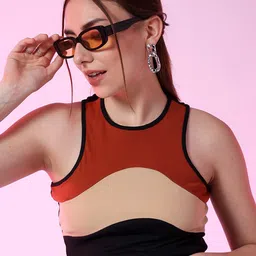 Freehand by The Indian Garage Co Colourblocked Opaque Tank Top-picture-48