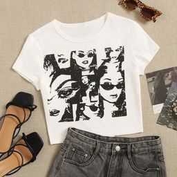 Stylecast X Slyck Graphic Printed Round Neck Crop T-shirt-image-56