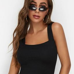 Stylecast X Slyck Square Neck Sleeveless Fitted Crop Top-image-98