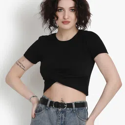 putsum Twisted Cotton Crop Top-image-32