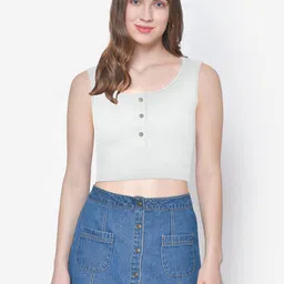 Martini White Fitted Crop Top-picture-18