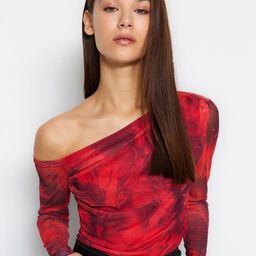 Trendyol Abstract Printed One Shoulder Top-image-21