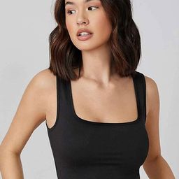 Selvia Square Neck Shoulder Strap Fitted Crop Top-picture-30