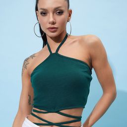 Athena Halter Neck Cotton Cut Out Crop Top-image-26