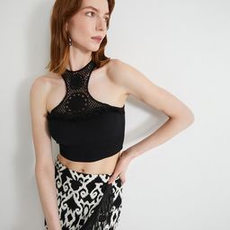 Koton Self Design Sleeveless Cotton Crop Top-image-18