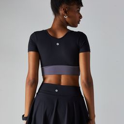 CAVA Round Neck Monochrome Crop Opaque Sports Duotone Top-image-75