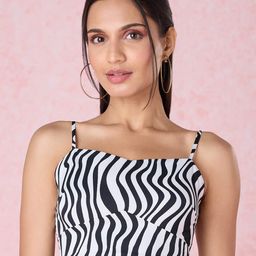 20Dresses Black & White Printed Bralette Crop Top-image-2