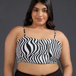 20Dresses Plus Size White Animal Printed Shoulder Straps Bralette Crop Top-image-19