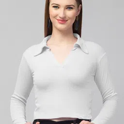 Dream Beauty Fashion Women Solid Shirt Collar Polyester Top-image-27