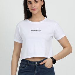 ecott Round Neck Cotton Crop T-shirt-image-99