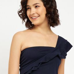 BRINNS One Shoulder Pure Cotton Tube Crop Top-image-110