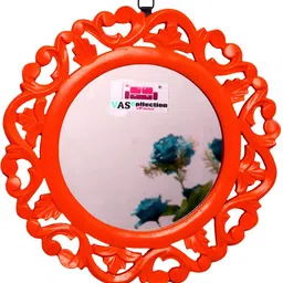 VAS collection home Orange-Colored Round Shape Wall Decor Mirror-58