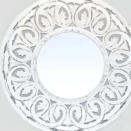VAS collection home White Self Design Wooden Wall Mirror-picture-45