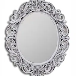 VAS collection home Silver  Texture Wooden Wall Mirror-48