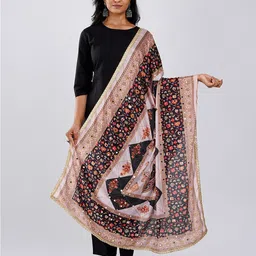 TEEJH Ethnic Motifs Printed Mirror Work Dupatta-34