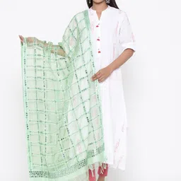 SOUNDARYA Embroidered Dupatta with Mirror Work-picture-28