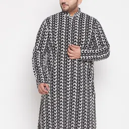 VASTRAMAY Men Plus Size Chikankari Embroidered Pure Cotton Kurta-picture-28