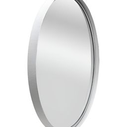 Cocovey Homes White Textured Metal Round Shaped Wall Mirror-39