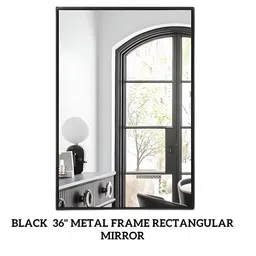 CasaGold Black & Grey Rectangle Framed Bathroom Wall Mirror-35