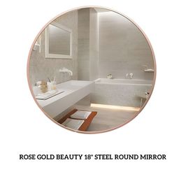 CasaGold Metallic Toned Long Lasting Rust Proof Steel Framed Round Wall Mirror-54