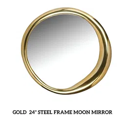 CasaGold Classic Wane Moon Beige & Grey Round Framed Bathroom Wall Mirror-41