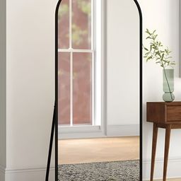 CasaGold Black Metal Arch Full Length Mirror with Stand-42