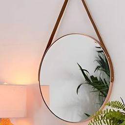 CasaGold Rose Gold-Coloured Hanging Mirror With Leather Strap-5