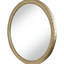 Cocovey Homes Gold Toned Textured Aluminum Round Shaped Wall Mirror-13