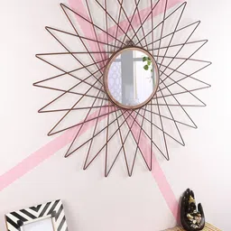 Home Sparkle Copper-Colored Round Wall Mirrors-27