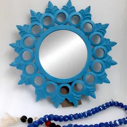 VAS collection home Blue Round Framed Decorative Table Top Mirrors-image-1