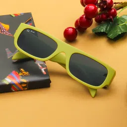 Ted Smith Unisex Black Lens & Green Wayfarer Sunglasses with UV Protected Lens-42